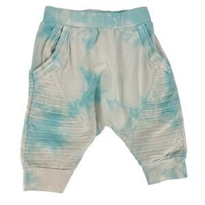 Posh Kiddos Blue & White Tie Dye Biker Shorts Size 4